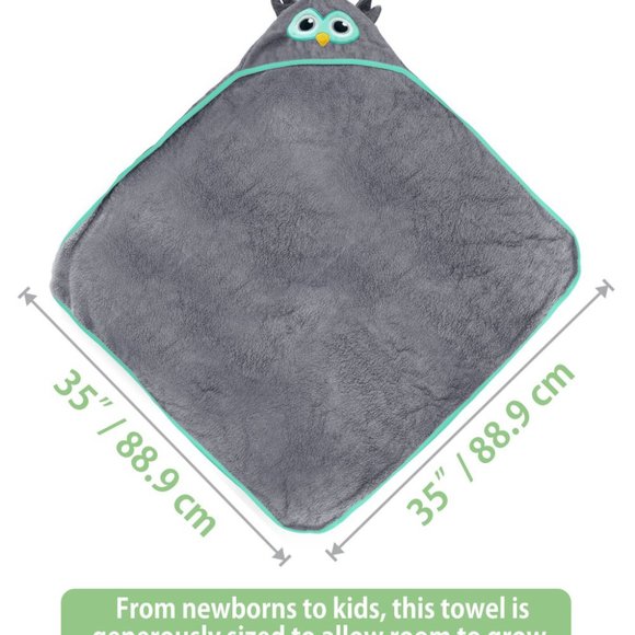 Baby Owl Hooded Towel | Organic Bamboo | Free Cloth | All Ages | Unisex | NEW - Picture 2 of 10